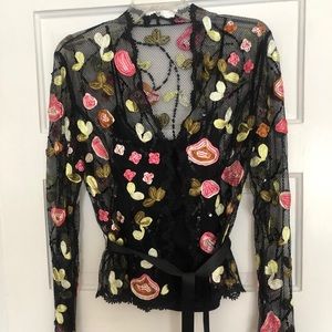 Gorgeous Y2K mesh sequined top